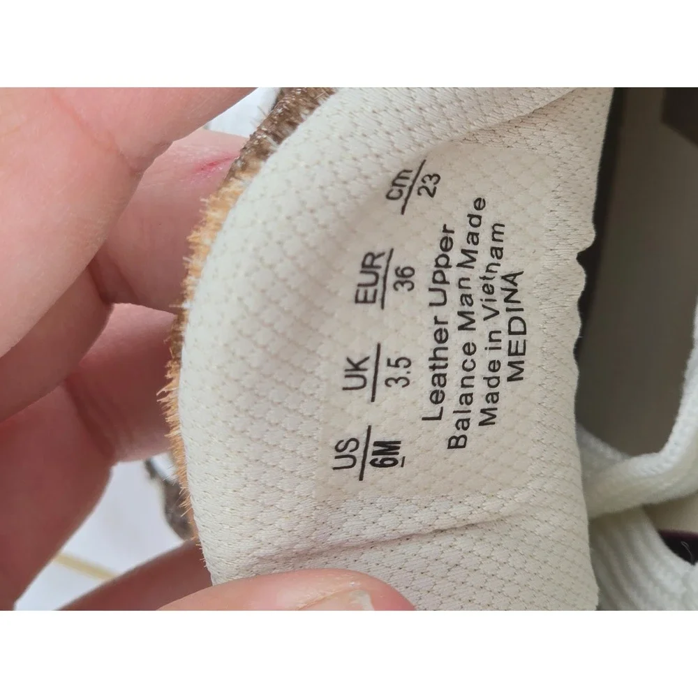 Naturalizer Medina Sneakers Womens Size 6 White Brown Animal Print - New